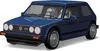 A blue toy Volkswagen Golf GTI model car is shown from a front-side angle against a white background. Voir les images du produit