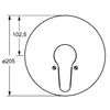 A technical drawing of a circular object with dimensions indicated. Anteprima dell’immagine prodotto