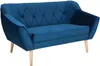 Canapé 2 places en tissu Skand bleu de QLA Möbel : canapé Voir les images du produit 5