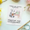 Mr. & Mrs. Panda Postkarte Künstler Leidenschaft - Weiß - Produktbild-Vorschau 2