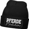 Damen Beanie mit Patch Strickmütze mit Spruch Pferdemädchen Produktbild-Vorschau 1