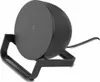 A black wireless charging stand is shown against a white background. Produktbild-Vorschau