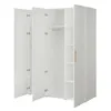 Kleiderschrank, Drehtürenschrank Weiß mit Ablageflächen und Kleiderstangen Breite 150 cm Produktbild-Vorschau
