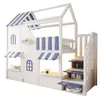 Lit superposé enfant 90 x 200 cm avec escalier avec espace Voir les images du produit 9