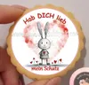 Herz Liebe Hase mit Wunschtext  Keks / Cupcake Aufleger 1 Produktbild-Vorschau 2
