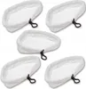 A set of five white microfiber mop covers with black drawstring closures, arranged in a scattered pattern on a white background. Podgląd zdjęcia produktu