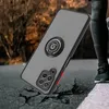 A phone case with a ring holder is shown on a cracked surface, with a person's legs in the background. Produktbild-Vorschau