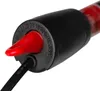 Close-up of the top part of a black and red aquarium heater, showing a red adjustment knob and a black cable. Produktbild-Vorschau