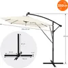 ML-Design Slnečník Ø330cm s LED solárnym béžovým hliníkovým Náhľad obrázku produktu 9