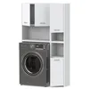 A white bathroom cabinet set with a gray washing machine. Náhled obrázku produktu