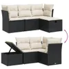 A modular outdoor sofa set shown in two configurations, one closed and one with a storage compartment open. Podgląd zdjęcia produktu