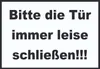 Schild Bitte die Tür immer leise schwarz-weiss A5 Rückseite Produktbild-Vorschau 1