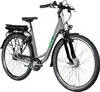 A studio shot of a gray and green electric bicycle against a white background. Produktbild-Vorschau