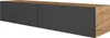A modern TV board with a dark gray front and a wood-grain top and side. Produktbild-Vorschau