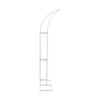 A white metal wedding arch stand with a curved top, shown from the side against a white background. Náhled obrázku produktu