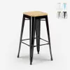 chaises haut bar cuisine métal haut h78cm bois steel up Voir les images du produit 5