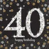 16 ubrousků 40 Sparkling Celebrations stříbrná a zlatá - Náhled obrázku produktu 2