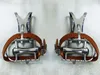 Schlichte Retro Fahrradpedale aus Aluminium mit Pedalhaken Produktbild-Vorschau 1