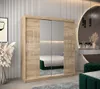 Kleiderschrank mit Spiegel EWELINA – Breite 180 cm, Eiche Produktbild-Vorschau 1