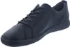 A black leather sneaker is shown against a white background. Produktbild-Vorschau