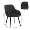A black dining chair with dimensions indicated by measurement lines and text. Produktbild-Vorschau