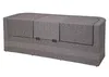 A gray wicker storage bench with a curved top and three hinged lids, shown against a white background. Produktbild-Vorschau
