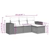4-tlg. Garten-Sofagarnitur mit Kissen Schwarz Poly Rattan Produktbild-Vorschau 3