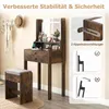 COSTWAY Schminktisch mit 3 farbigen LED Spiegel, Steckdosen Produktbild-Vorschau 8