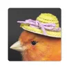 MuchoWow® Mauspad Mousepad Vogel - Hut - Orange 30x30 cm - Produktbild-Vorschau 1