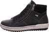 A side view of a black high-top sneaker. Voir les images du produit