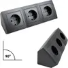 Steckdosenblock 3fach schwarz - Winkelmontage - Ideal für Küche, Werkstatt und Büro Anteprima dell’immagine prodotto