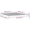 Rám postele bílý 200 x 200 cm masivní borovice Náhled obrázku produktu 8