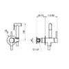 Technical drawing with dimensions of a bidet spray set. Produktbild-Vorschau