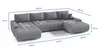 Wohnlandschaft Sofa mit Schlaffunktion VOGAR Stoff Aston Produktbild-Vorschau 4