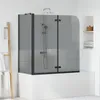 vidaXL Paravento per doccia da bagno Nero 120 x 68 x 130 cm Anteprima dell’immagine prodotto 2