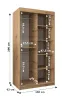A diagram showing the dimensions of a wardrobe. Produktbild-Vorschau