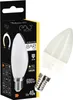 A product package for an LED candle lamp, with the lamp itself shown next to it. Produktbild-Vorschau