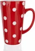 BANKETT Becher Keramik hoch 450 ml, red mit Punkten Produktbild-Vorschau 1