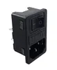 A black electrical connector with a switch and fuse holder. Produktbild-Vorschau