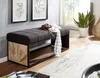 FineBuy Panca imbottita 105 cm Legno massello Tessuto - Anteprima dell’immagine prodotto 2