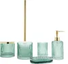 BB BOHO Bad Accessoires Set aus Glas, mint & Gold Produktbild-Vorschau 1