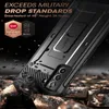 A rugged phone case is shown in a dramatic, debris-filled setting, emphasizing its durability. Náhled obrázku produktu