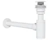 A white bathroom siphon with a pop-up drain mechanism, isolated on a white background. Anteprima dell’immagine prodotto
