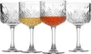 Four crystal cocktail glasses with a gold rim, two filled with liquid. Náhled obrázku produktu