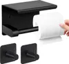 Selbstklebender Toilettenpapierhalter mit Ablage – Produktbild-Vorschau 1