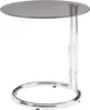 A round side table with a bronze glass top and a chrome base. Anteprima dell’immagine prodotto