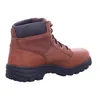 A side view of a brown work boot with a black sole against a white background. Podgląd zdjęcia produktu