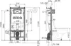 Technical drawing of a toilet installation system with dimensions and specifications. Anteprima dell’immagine prodotto