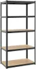 A tall, five-shelf metal storage rack with wooden shelves, shown against a white background. Podgląd zdjęcia produktu