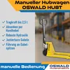 Hubwagen OSWALD HU8T - 2500 kg - 800 mm - Polyurethan Produktbild-Vorschau 3